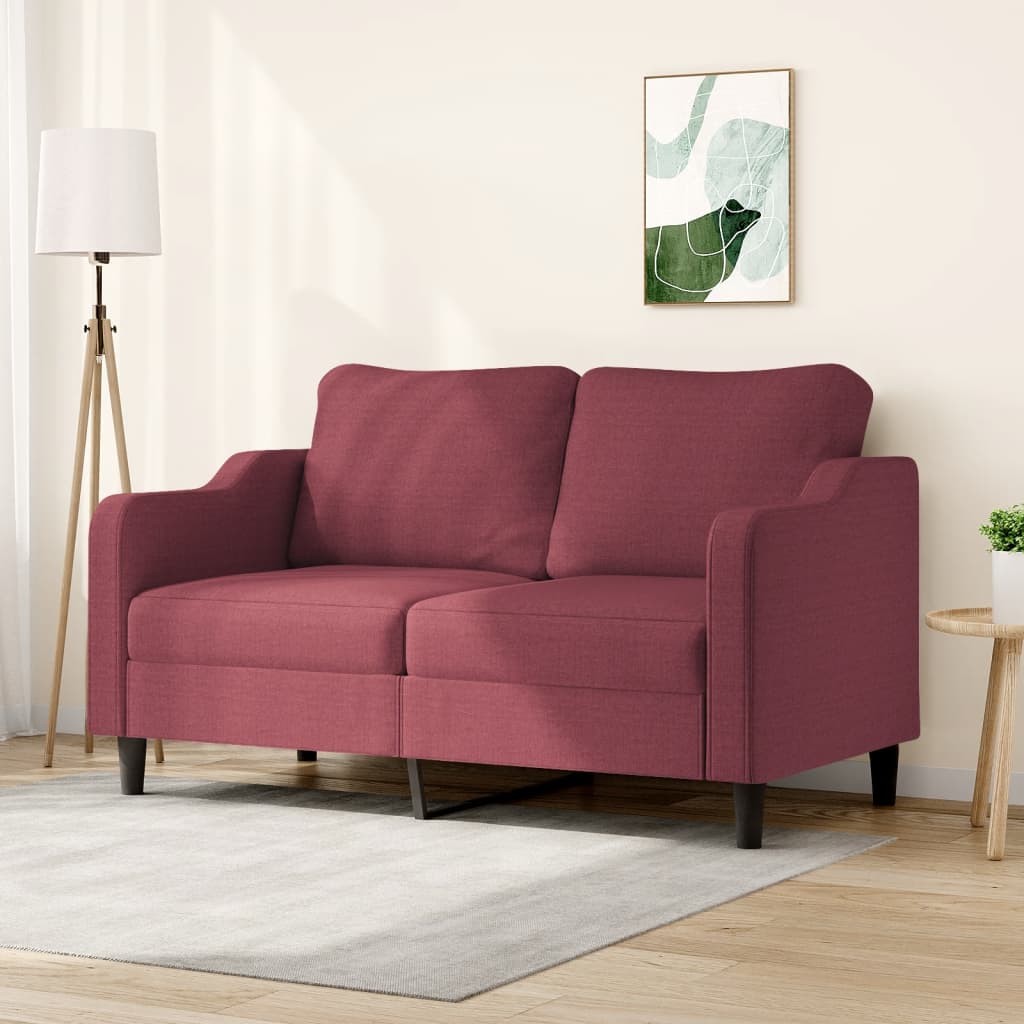Divano a 2 Posti Rosso Vino 140 cm
