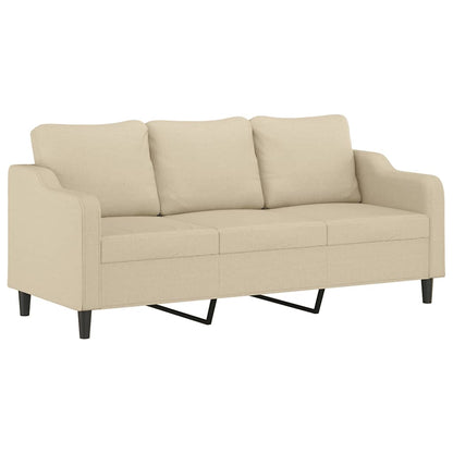 Divano a 3 Posti Crema 180 cm in Tessuto | homemem39