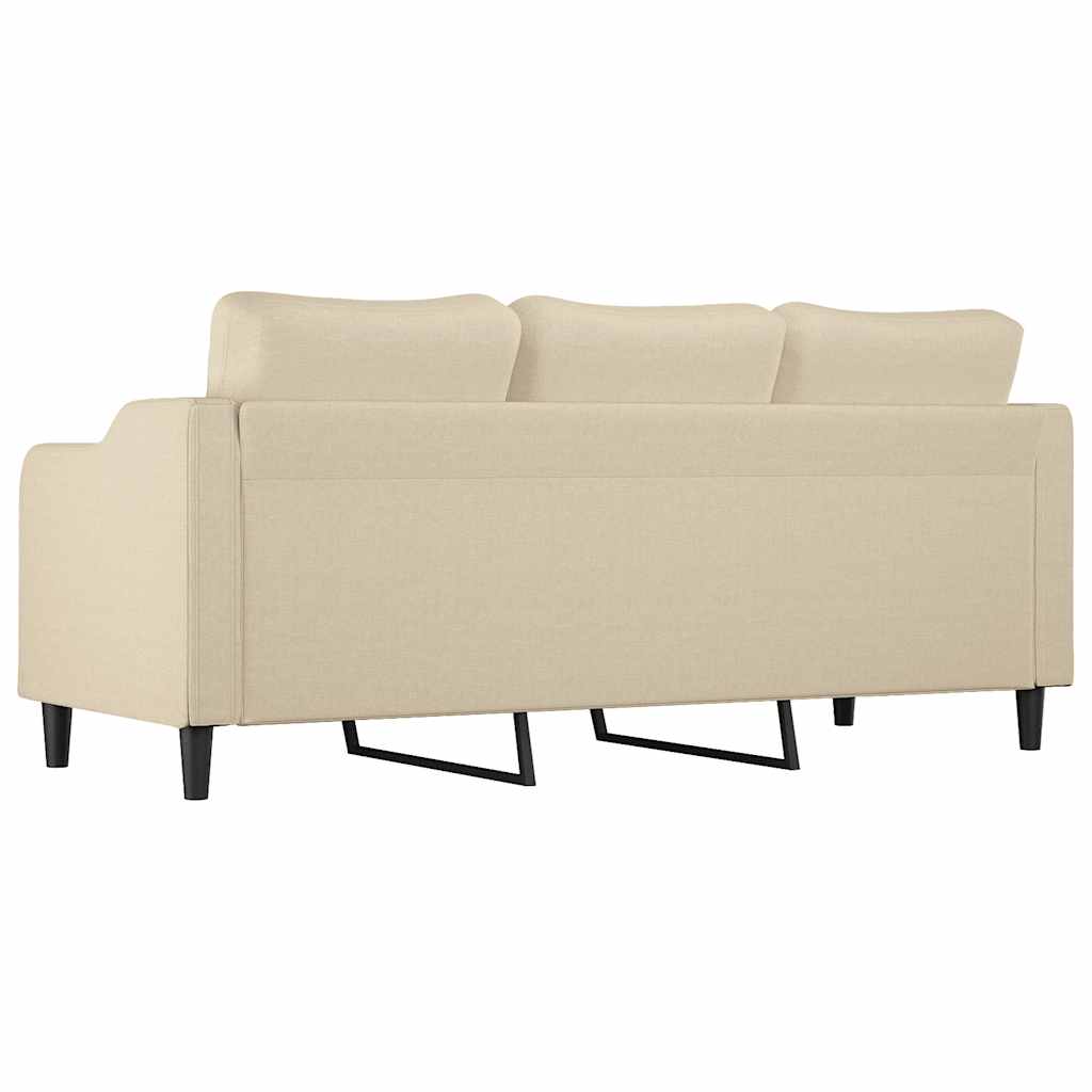 Divano a 3 Posti Crema 180 cm in Tessuto | homemem39