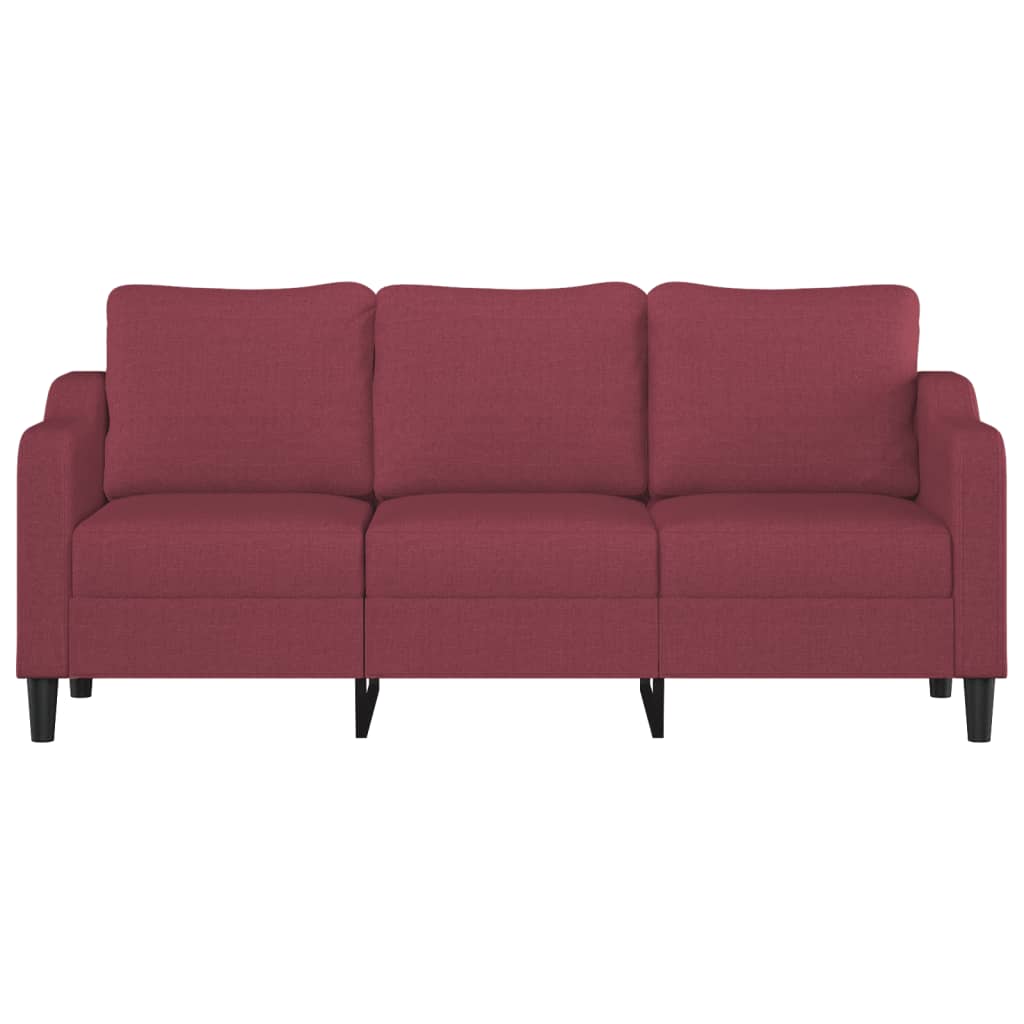 Divano a 3 Posti Rosso Vino 180 cm in Tessuto | homemem39