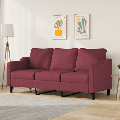 Divano a 3 Posti Rosso Vino 180 cm in Tessuto | homemem39