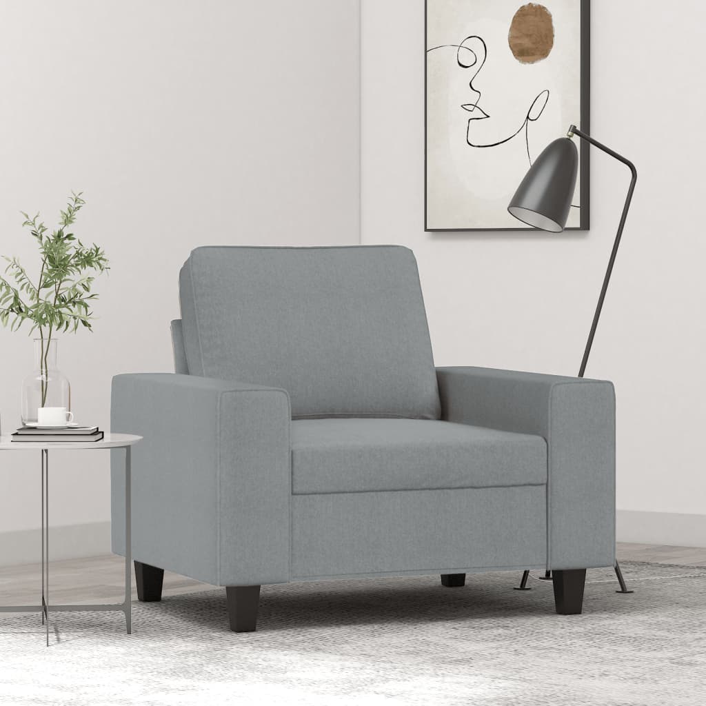 Poltrona Grigio Chiaro 60 cm in Tessuto - homemem39