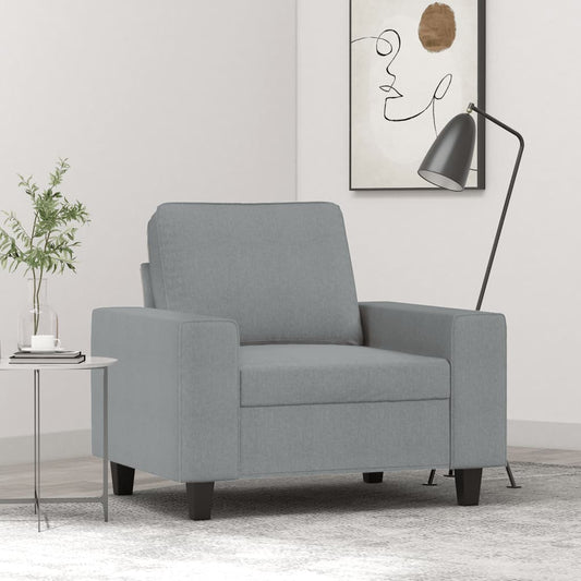Poltrona Grigio Chiaro 60 cm in Tessuto - homemem39