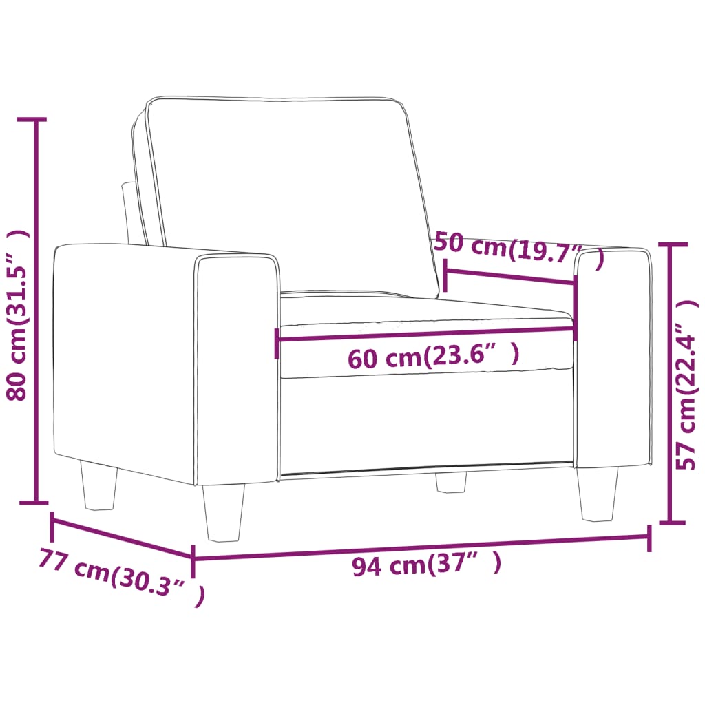 Poltrona Crema 60 cm in Tessuto