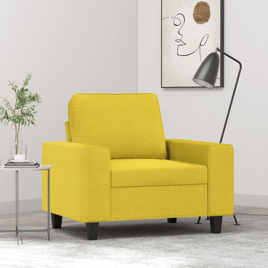 Poltrona Giallo Chiaro 60 cm in Tessuto - homemem39