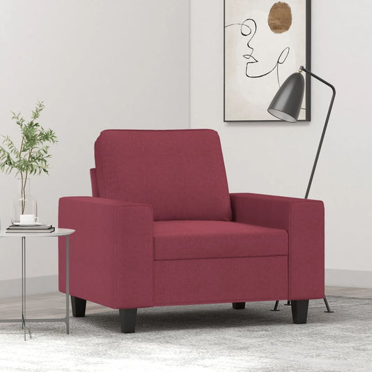 Poltrona Rosso Vino 60 cm in Tessuto - homemem39