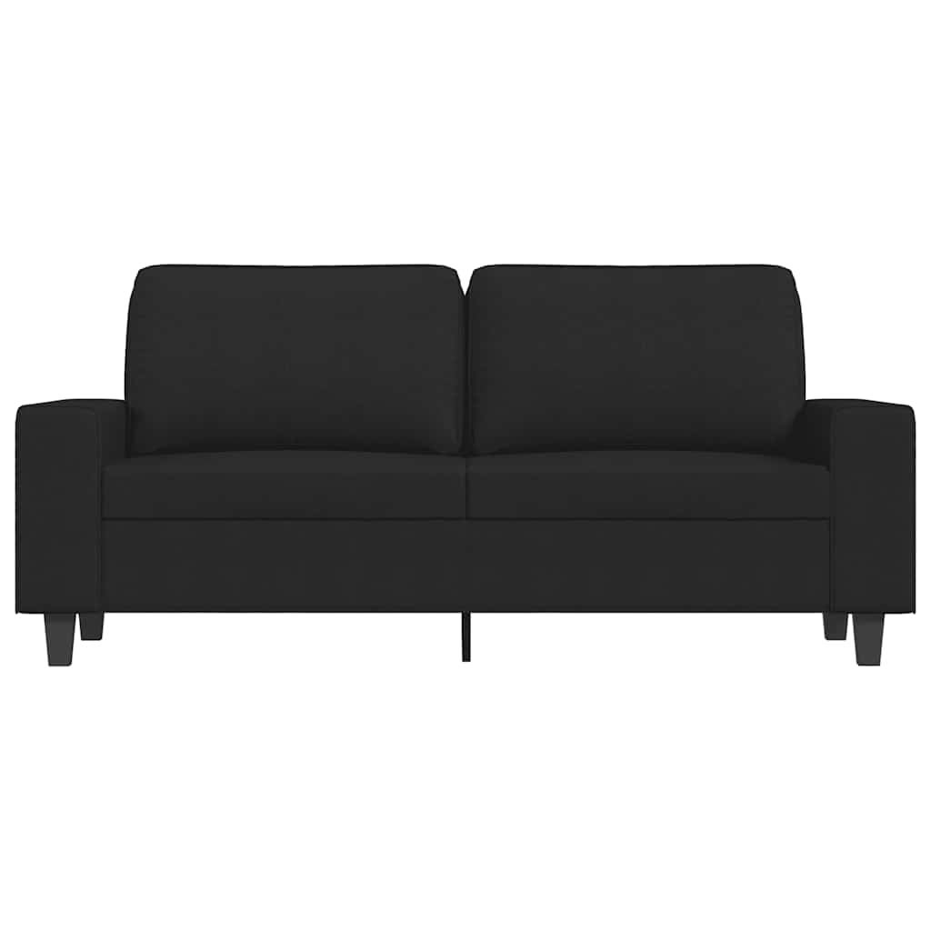 Divano a 2 Posti Nero 120 cm in Tessuto