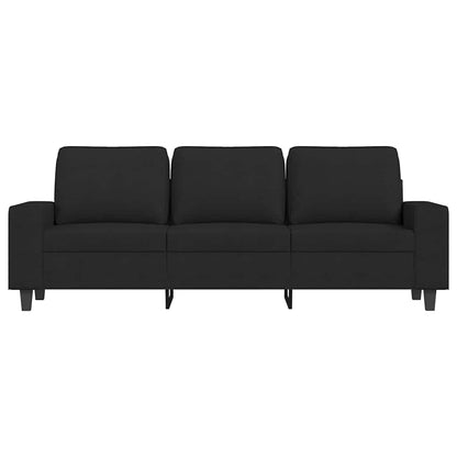 Divano a 3 Posti Nero 180 cm in Tessuto