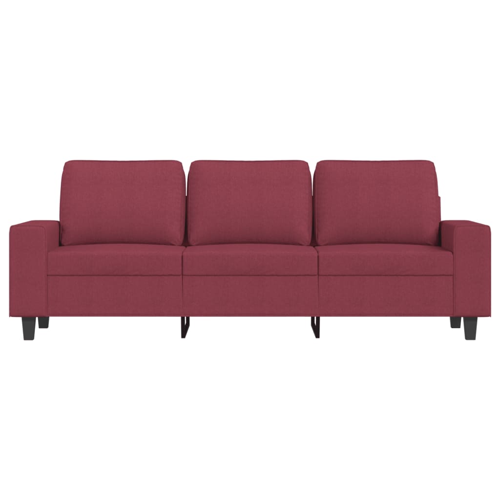 Divano a 3 Posti Rosso Vino 180 cm