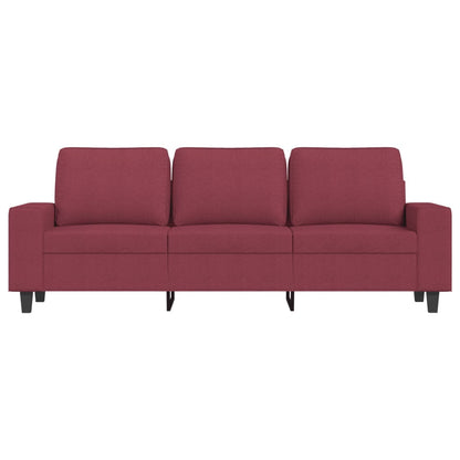 Divano a 3 Posti Rosso Vino 180 cm