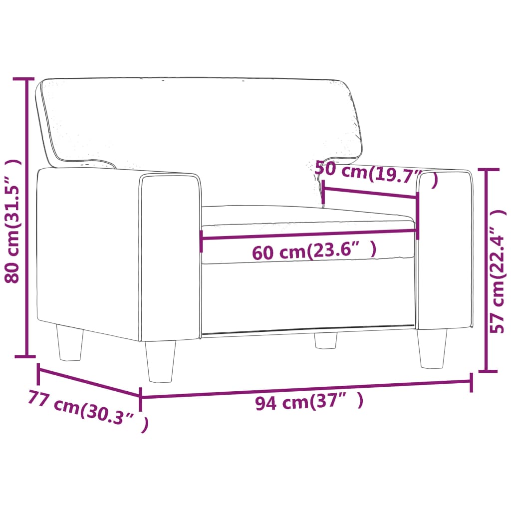 Poltrona Nera 60 cm in Similpelle