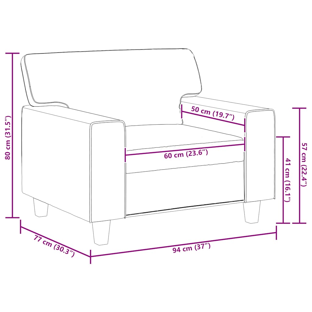 Poltrona Cappuccino 60 cm in Similpelle