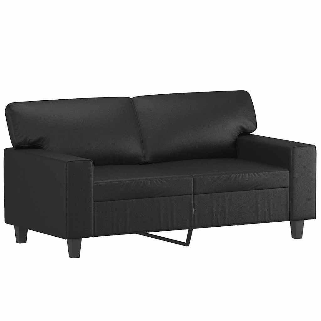 Divano a 2 Posti Nero 120 cm in Similpelle | homemem39