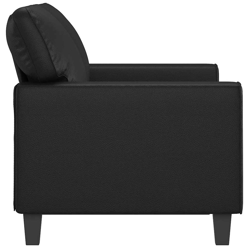 Divano a 2 Posti Nero 120 cm in Similpelle | homemem39