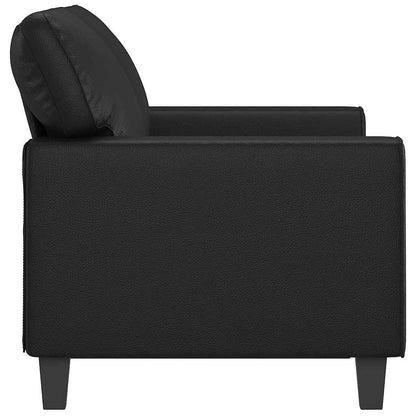Divano a 2 Posti Nero 120 cm in Similpelle | homemem39