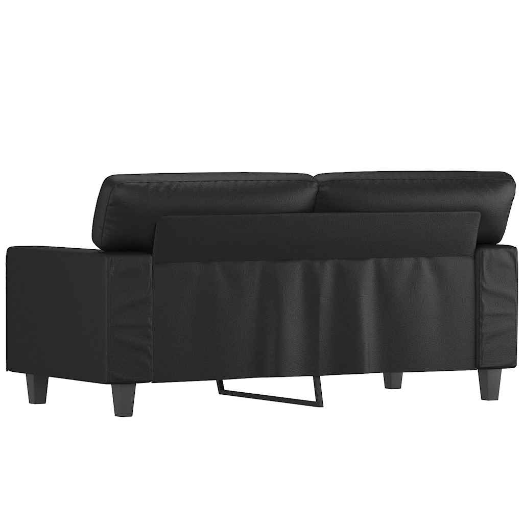 Divano a 2 Posti Nero 120 cm in Similpelle | homemem39