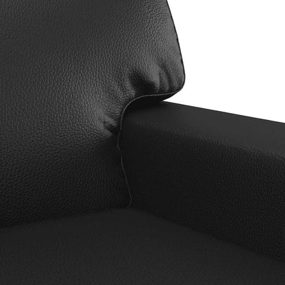 Divano a 2 Posti Nero 120 cm in Similpelle | homemem39