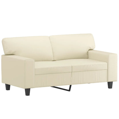 Cremefarbenes 2-Sitzer-Sofa 120 cm aus Kunstleder