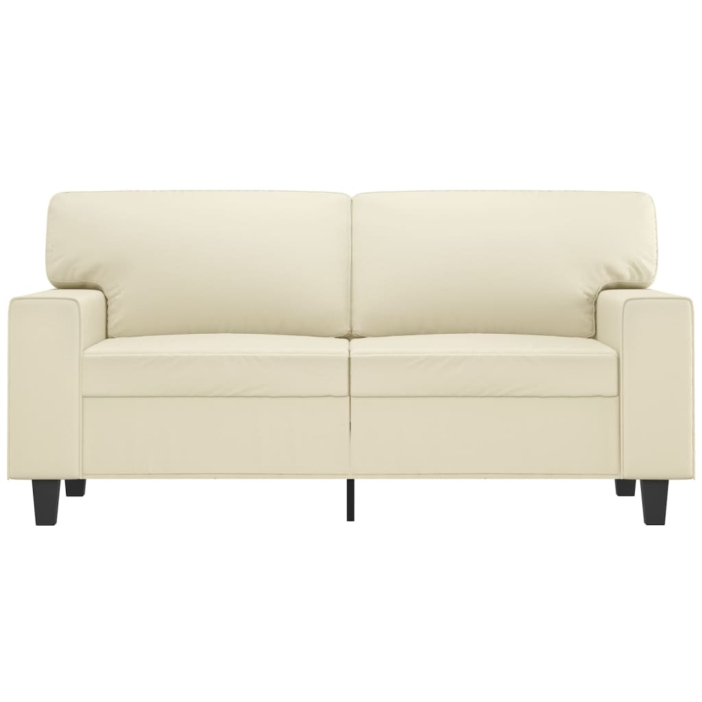 Cremefarbenes 2-Sitzer-Sofa 120 cm aus Kunstleder