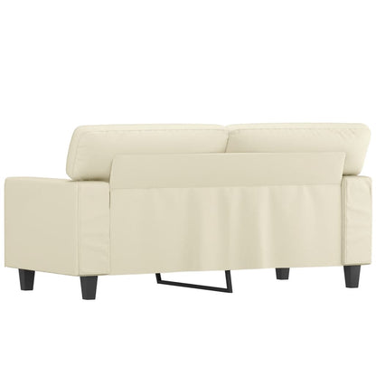 Cremefarbenes 2-Sitzer-Sofa 120 cm aus Kunstleder