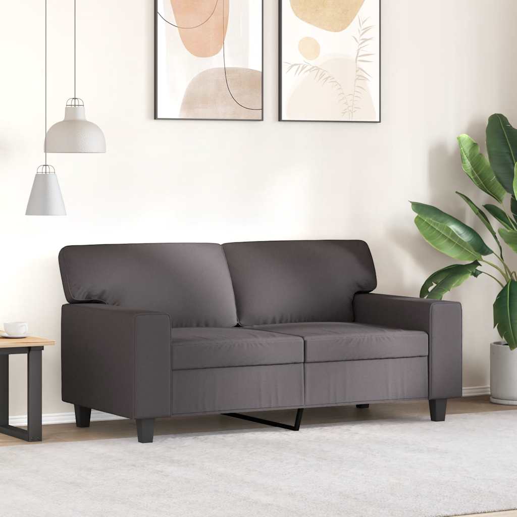 Divano a 2 Posti Grigio 120 cm in Similpelle | homemem39