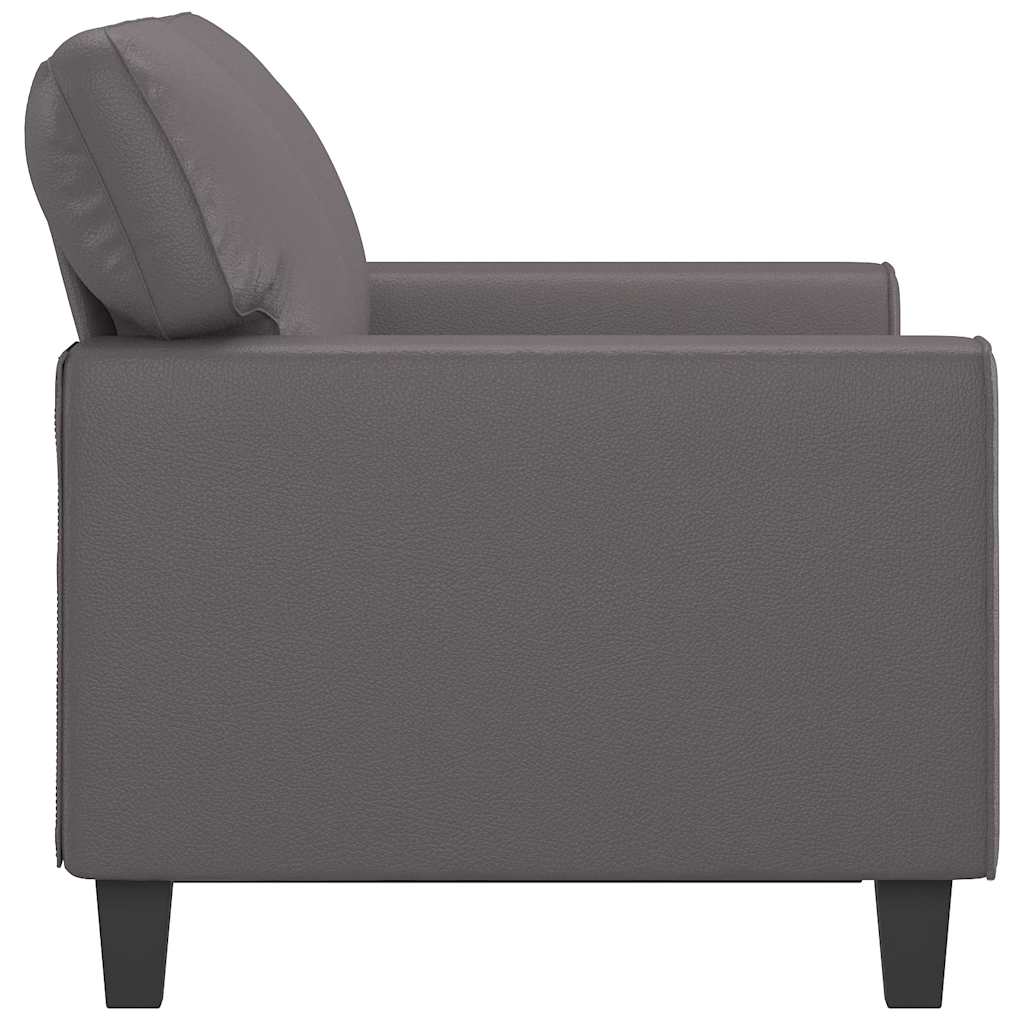 Divano a 2 Posti Grigio 120 cm in Similpelle | homemem39
