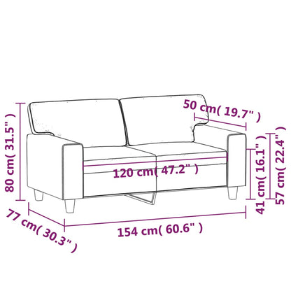 Divano a 2 Posti Cappuccino 140 cm in Similpelle