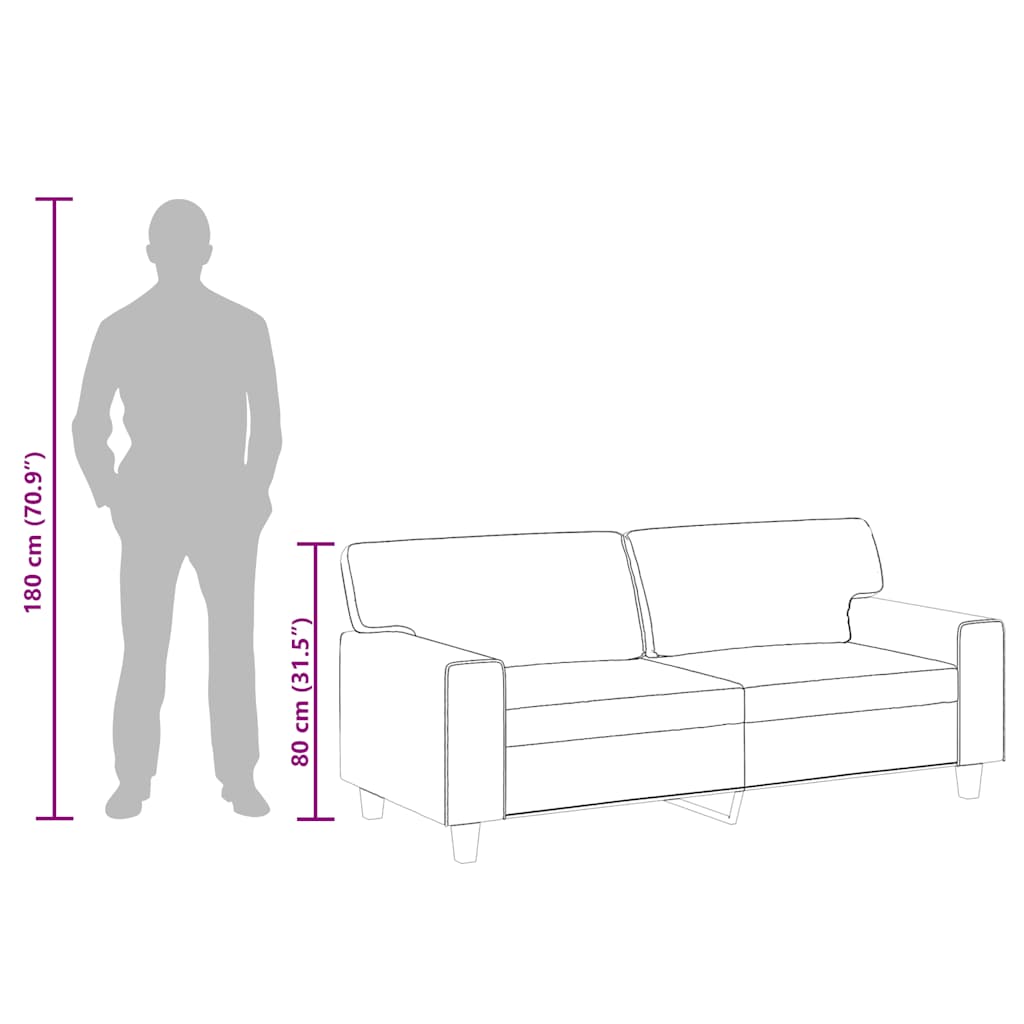 Divano a 2 Posti Nero 140 cm in Similpelle