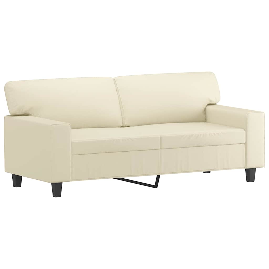 Divano a 2 Posti Crema 140 cm in Similpelle | homemem39