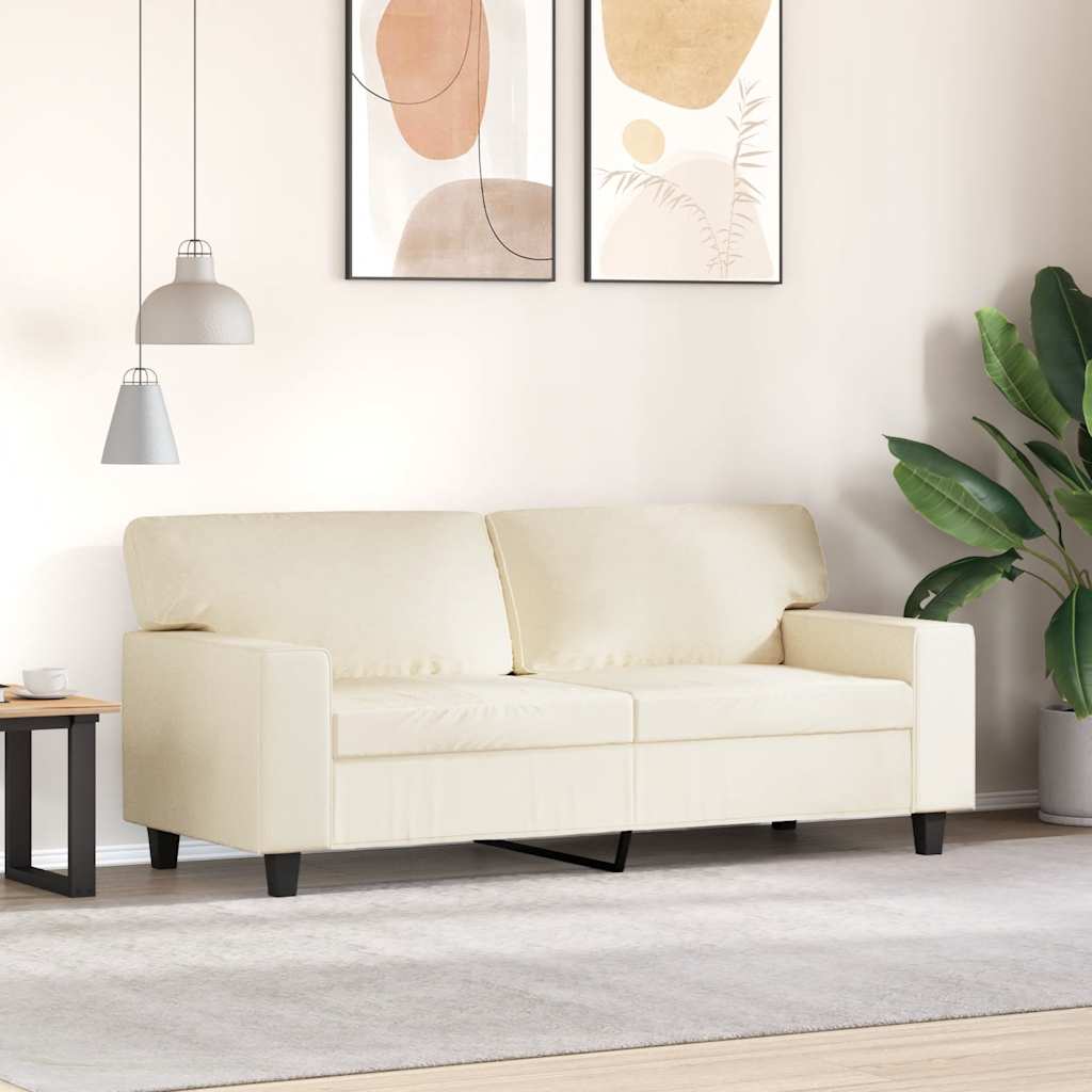 Divano a 2 Posti Crema 140 cm in Similpelle | homemem39