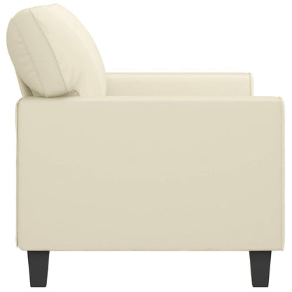 Divano a 2 Posti Crema 140 cm in Similpelle | homemem39