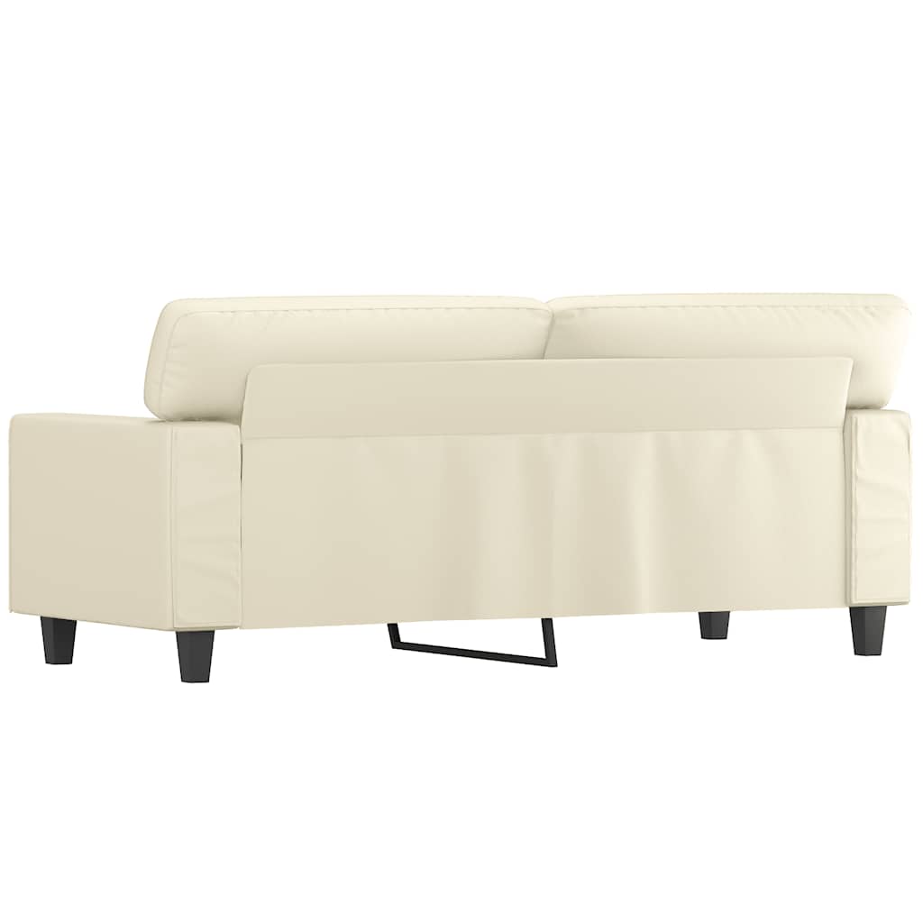 Divano a 2 Posti Crema 140 cm in Similpelle | homemem39