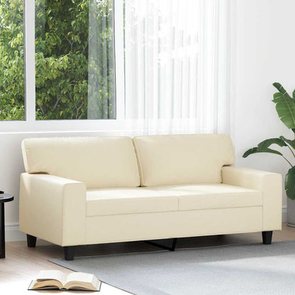 Divano a 2 Posti Crema 140 cm in Similpelle | homemem39