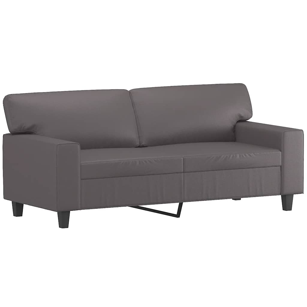 Divano a 2 Posti Grigio 140 cm in Similpelle | homemem39