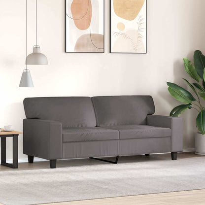 Divano a 2 Posti Grigio 140 cm in Similpelle | homemem39