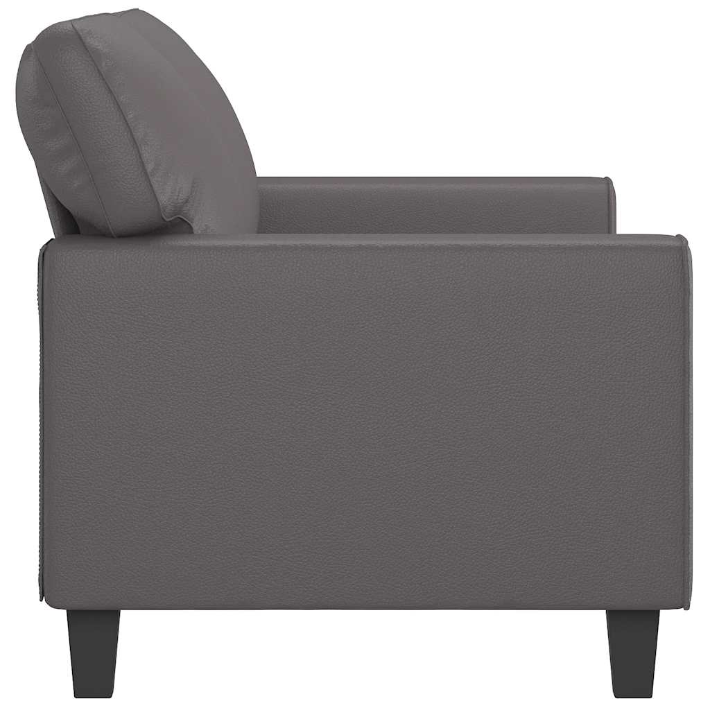 Divano a 2 Posti Grigio 140 cm in Similpelle | homemem39