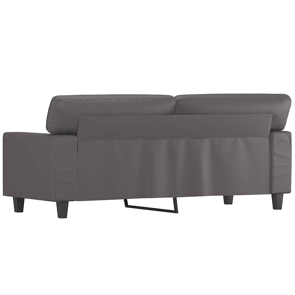 Divano a 2 Posti Grigio 140 cm in Similpelle | homemem39