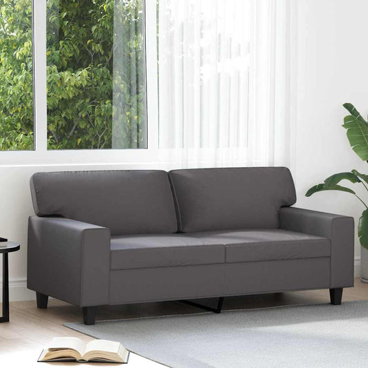 Divano a 2 Posti Grigio 140 cm in Similpelle | homemem39