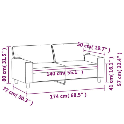 Divano a 2 Posti Cappuccino 140 cm in Similpelle