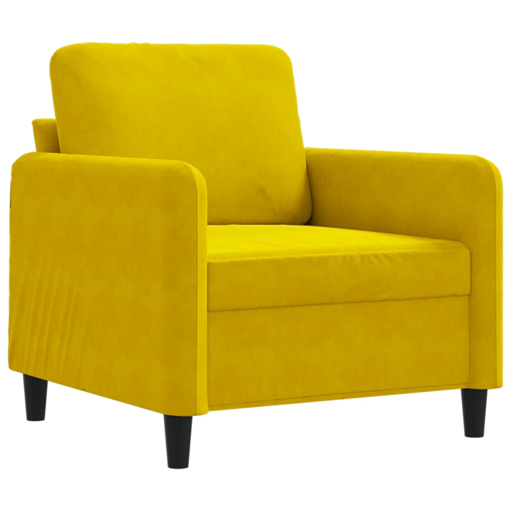 Poltrona Giallo 60 cm Velluto - homemem39