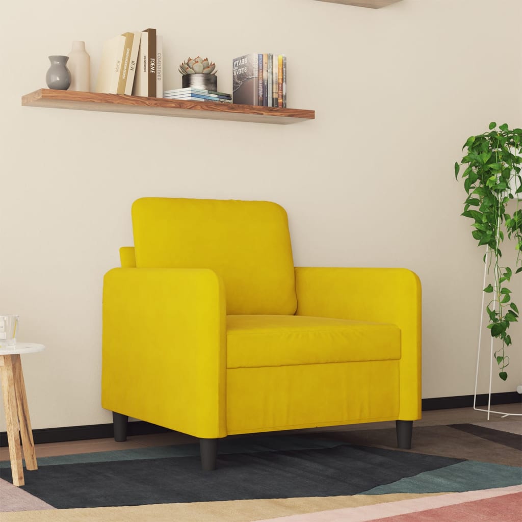 Poltrona Giallo 60 cm Velluto