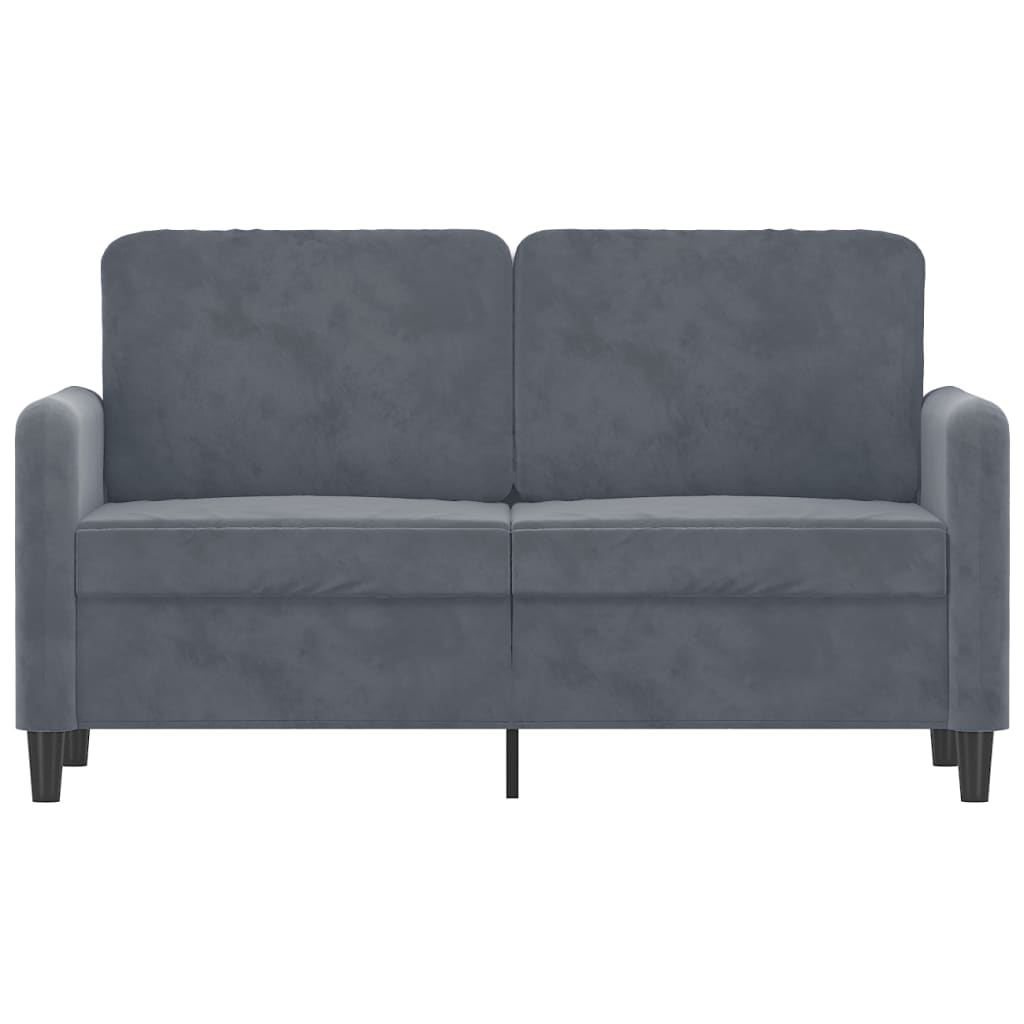 Divano a 2 Posti grigio scuro 120 cm in Velluto
