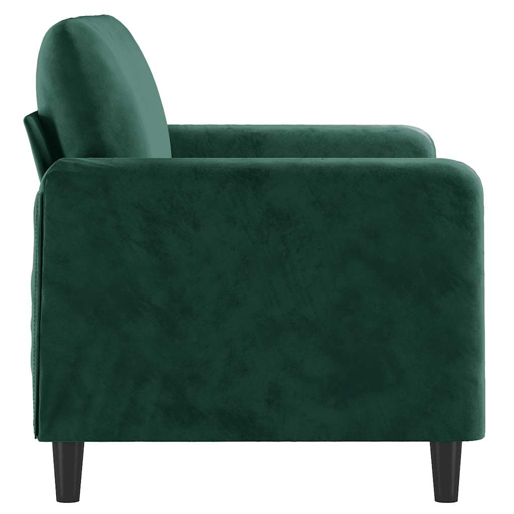 Divano a 2 Posti Verde Scuro 120 cm in Velluto