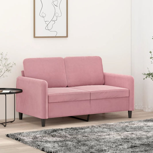 Divano a 2 Posti Rosa 120 cm in Velluto