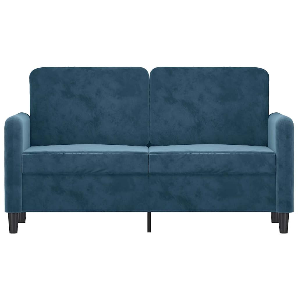 Divano a 2 Posti Blu 120 cm in Velluto