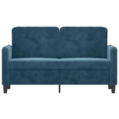 Divano a 2 Posti Blu 120 cm in Velluto
