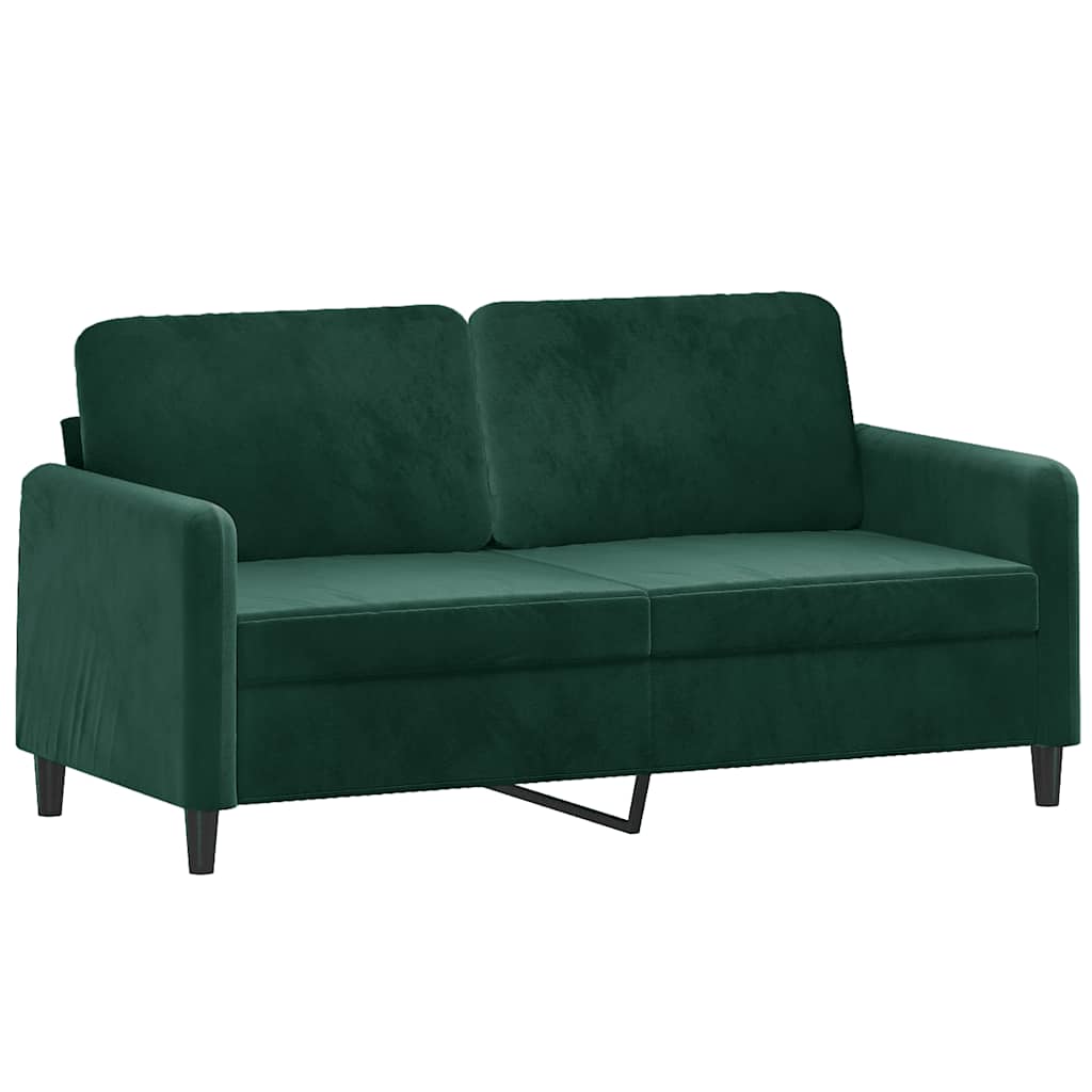 Divano a 2 Posti Verde Scuro 140 cm in Velluto