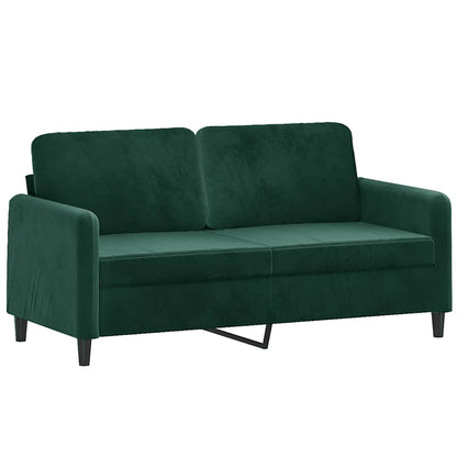 Divano a 2 Posti Verde Scuro 140 cm in Velluto