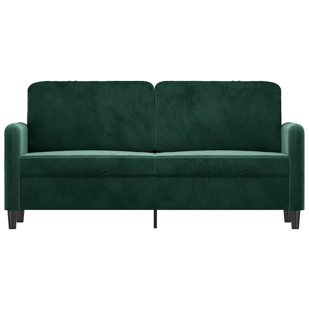 Divano a 2 Posti Verde Scuro 140 cm in Velluto