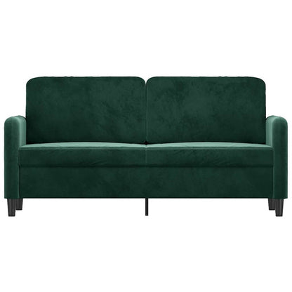 Divano a 2 Posti Verde Scuro 140 cm in Velluto